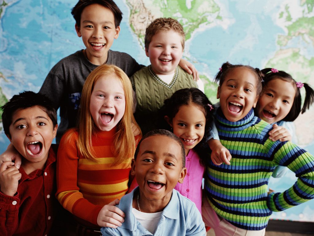 happy children of different races